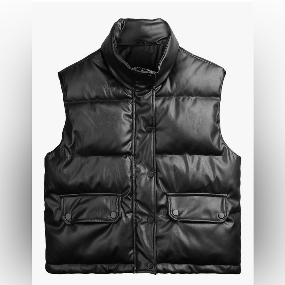 C&C California Faux Leather Puffer Vest